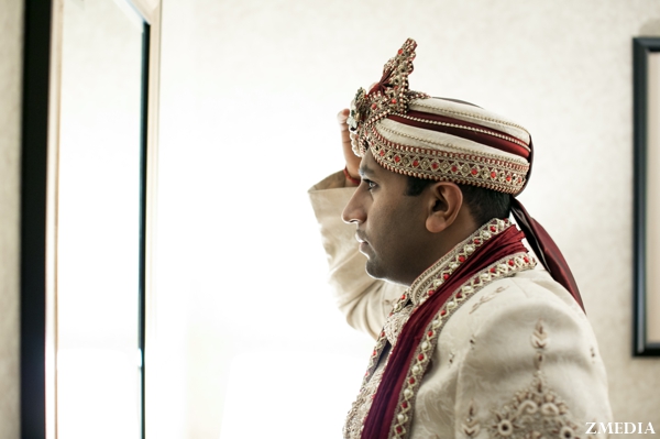 Indian groom gets ready for indian wedding