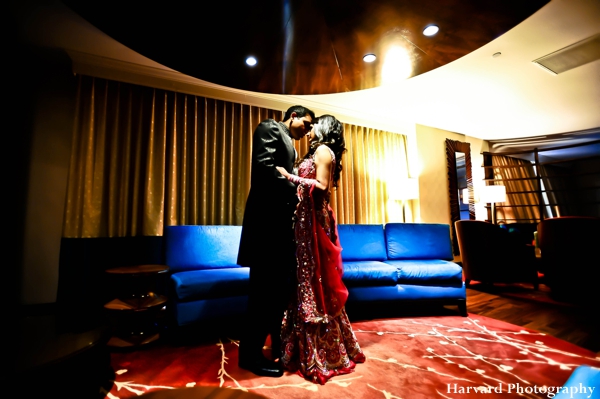 Indian wedding photography of indian bride and groom at reception